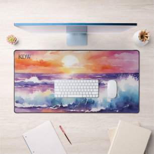 Waterverf Sunset Surf Monogram Bureaumat