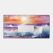 Waterverf Sunset Surf Monogram Bureaumat (Keyboard & Muis)