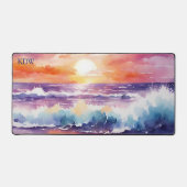 Waterverf Sunset Surf Monogram Bureaumat (Voorkant)