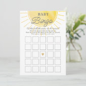 Waterverf Sunshine Baby shower Baby Bingo Kaart (Staand voorkant)