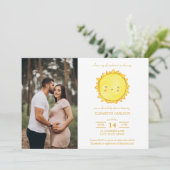 Waterverf Sunshine Baby shower Foto downloaden Kaart (Staand voorkant)