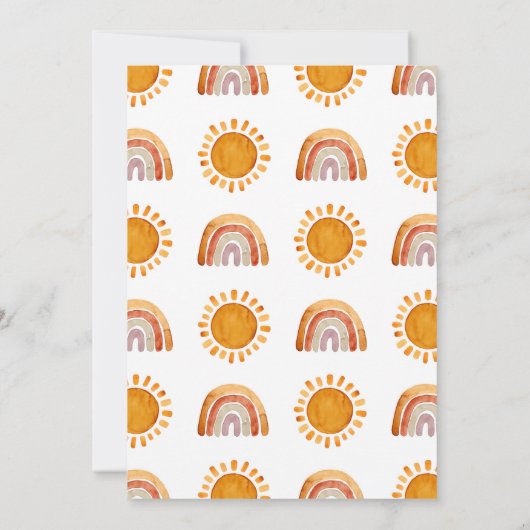 Waterverf Sunshine Baby shower Hartelijk dank Bedankkaart (Achterkant)