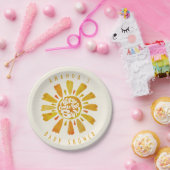 Waterverf Sunshine Ray Boho Baby shower Papieren Bordje (Feest)