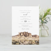 Waterverf Superstition Mountains woestijnbruiloft Kaart (Staand voorkant)