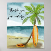 Waterverf surf Beach - Bedankt voor uw komst Poster (Voorkant)