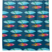 Waterverf Surfboard Patroon Douchegordijn (Voorkant)