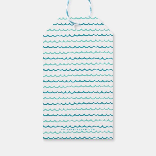 Waterverf Surfer Van Surf Birthday Party Cadeaulabel (Achterkant)