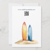 Waterverf surfplank bruiloft kaart (Achterkant)