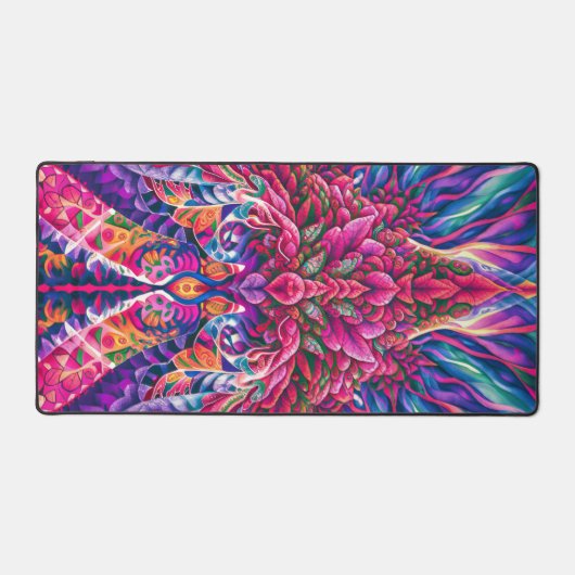 Waterverf surrealistische Abstracte bladeren Bureaumat (Voorkant)