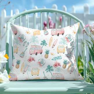 Waterverf  Surven strandpatroon Kussen