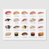 Waterverf Sushi Chart Magnetic Kaart (Voorkant)