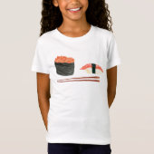 Waterverf Sushi en knuppels T-shirt (Voorkant)
