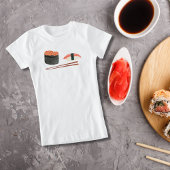 Waterverf Sushi en knuppels T-shirt
