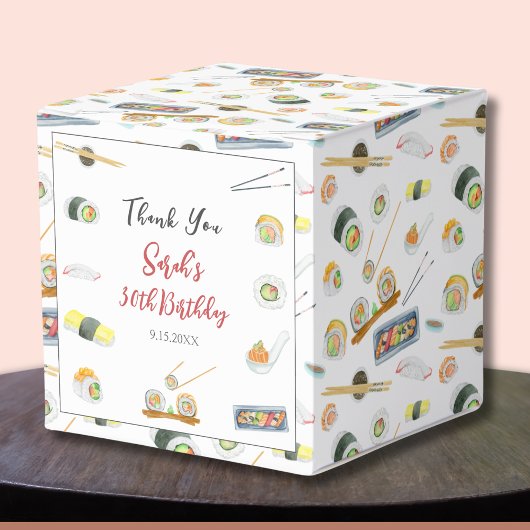 Waterverf Sushi en Sashimi Bedankt Bedankdoosjes