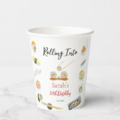 Waterverf Sushi en Sashimi Elke Verjaardag Papieren Bekers (Achterkant)