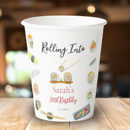 Waterverf Sushi en Sashimi Elke Verjaardag Papieren Bekers