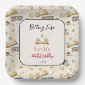 Waterverf Sushi en Sashimi Elke Verjaardag Papieren Bordje (Voorkant)