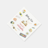 Waterverf Sushi en Sashimi Elke Verjaardag Servet (Hoek)