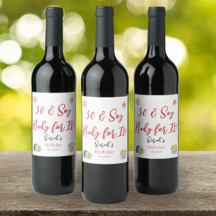 Waterverf Sushi en Sashimi Elke Verjaardag Wijn Etiket