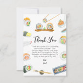 Waterverf Sushi en Sashimi Verjaardag Bedankt (Voorkant)