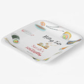 Waterverf Sushi en Sashimi Verjaardag Wit Papieren Bordje (Gebogen)