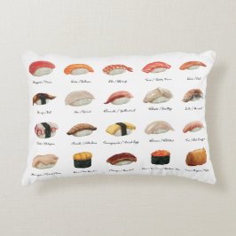 Waterverf Sushi Grafiek Accent Kussen