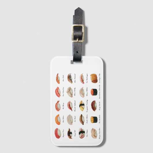 Waterverf Sushi Grafiek Bagagelabel (Voorkant (verticaal))