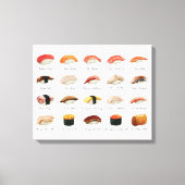 Waterverf Sushi Grafiek Canvas Afdruk (Voorkant)