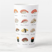 Waterverf Sushi Grafiek Latte Mok (Voorkant)