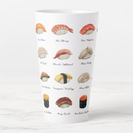 Waterverf Sushi Grafiek Latte Mok