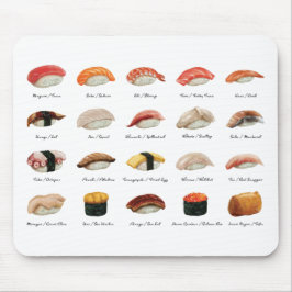 Waterverf Sushi Grafiek Muismat