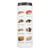 Waterverf Sushi Grafiek Thermosbeker (Achterkant)