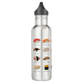 Waterverf Sushi Grafiek Waterfles (Links)
