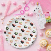 Waterverf Sushi Partij Hibachi Sushi Rolls Papieren Bordje (Feest)