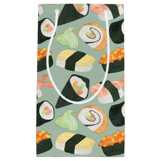 Waterverf Sushi Pattern Klein Cadeauzakje (Voorkant)