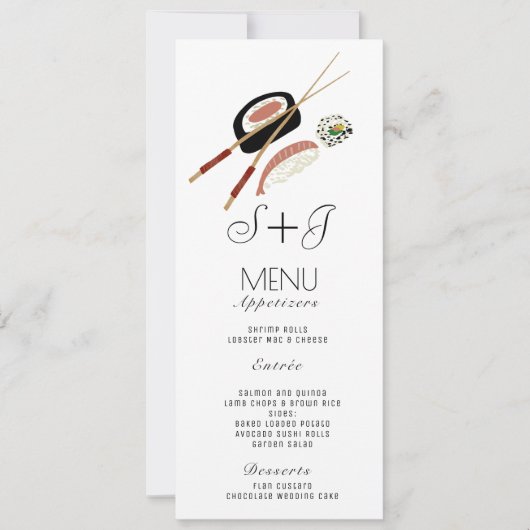 Waterverf Sushi Rol Japan Aziatisch- Menu (Voorkant)