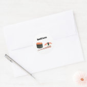 Waterverf Sushi rolt met stokjes Ronde Sticker (Envelop)