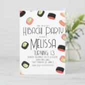 Waterverf Sushi Teen Birthday Hibachi Kaart (Staand voorkant)