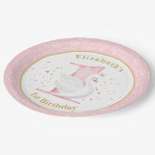 Waterverf Swan Princess 1st Birthday Paper Bord (Gekanteld)