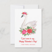  Waterverf Swan Pun Classroom Valentijn Notitiekaartje (Voorkant)