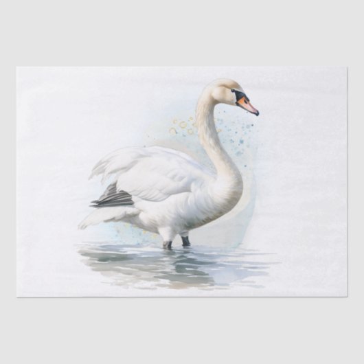 Waterverf Swan Tissuepapier (Voorkant)