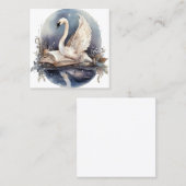 Waterverf Swan Vierkante Visitekaartje (Voorkant / Achterkant)