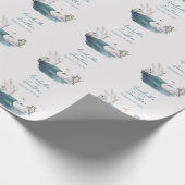 Waterverf swans en huwelijksdatum cadeaupapier (Hoek)