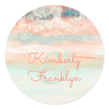 Waterverf Swash Roze Zee Blauw Bruiloft