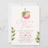 Waterverf Sweet as a Peach Baby shower Invitation Kaart (Voorkant)