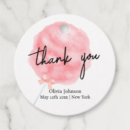 Waterverf Sweet Bow Cotton Snoep Baby shower Bedankjes Labels