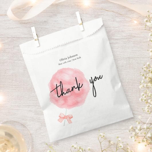 Waterverf Sweet Bow Cotton Snoep Baby shower Bedankzakje (Geknipt)