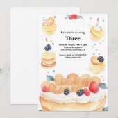 Waterverf Sweet Cake Verjaardagsuitnodiging Kaart (Voorkant / Achterkant)