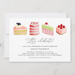 Waterverf Sweet Cakes Bridesmaids Luncheon Kaart