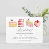 Waterverf Sweet Cakes Vrijgezellenfeest Brunch Kaart (Staand voorkant)